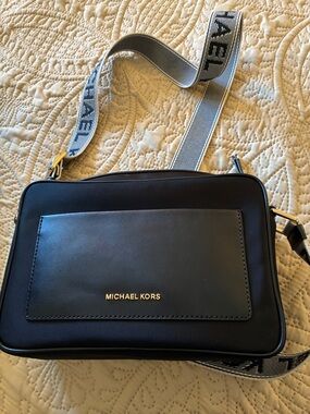 Michael Kors Black Crossbody with Gold Logo